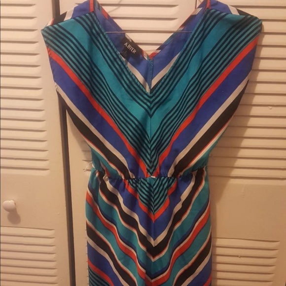 Teal Striped Dress - Picture 1 of 1